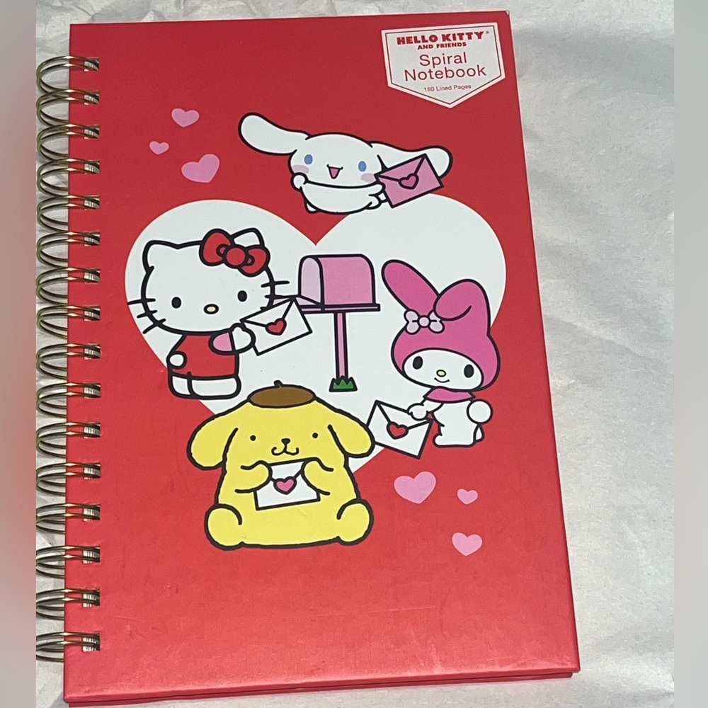 Hello Kitty & Friends Valentine’s Day Edition Red Spiral Notebook 160 pgs NEW